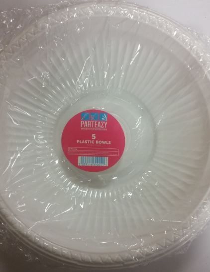 Disposable Plastic Serving Bowls - Pack Of 5