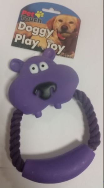 Rope Dog Toy With Animal Face - Shapes And Colours Vary