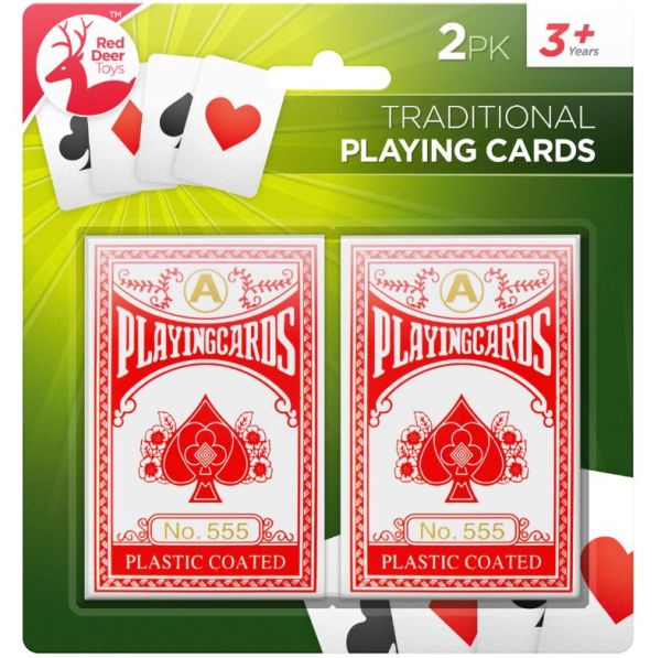 Traditional Plastic Coated Playing Cards - Pack Of 2