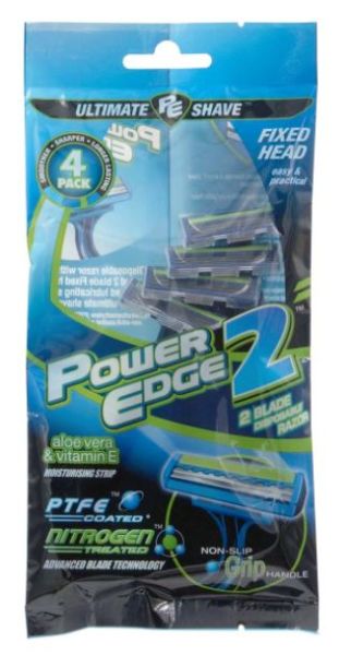 Power Edge Blade 2 Disposable Razor - Pack Of 4