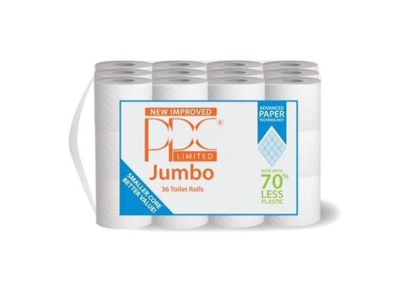 Ppc Quality Super Jumbo White Bathroom Toilet Tissue Paper Rolls - 2 Ply - Pack Of 36