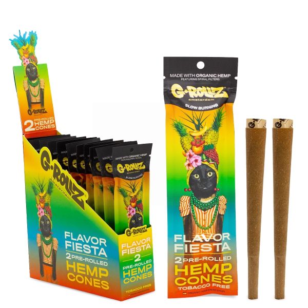 G-ROLLZ KING SIZE 2 HEMP CONES - FLAVOR FIESTA - PACK OF 12