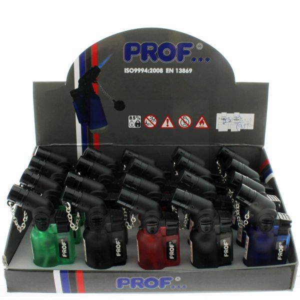 Prof Angled Jet Blue Flame Lighter - Assorted Colours