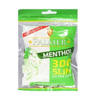Palmer Premium Quality Slim Filter Tips - Menthol - Pack of 300 Filter Tips