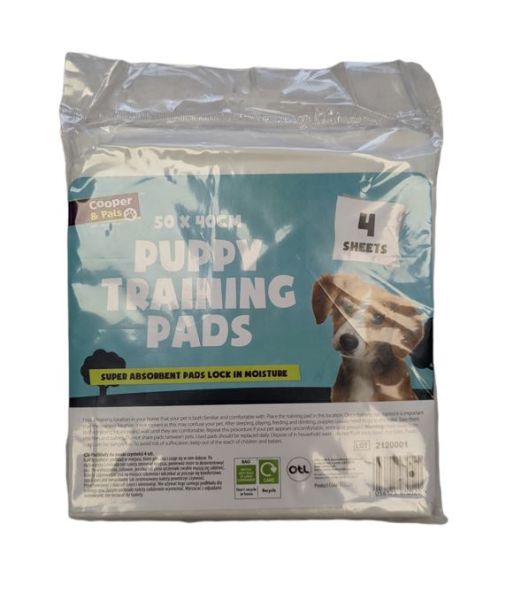 Cooper & Pals Puppy Training Pads - 50 x 40cm - White - Pack of 4