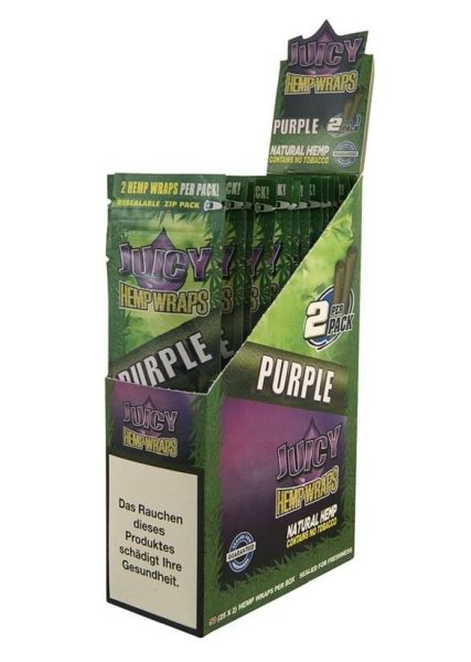 Juicy Hemp Wraps - Purple - Pack Of 50 (25 X 2)