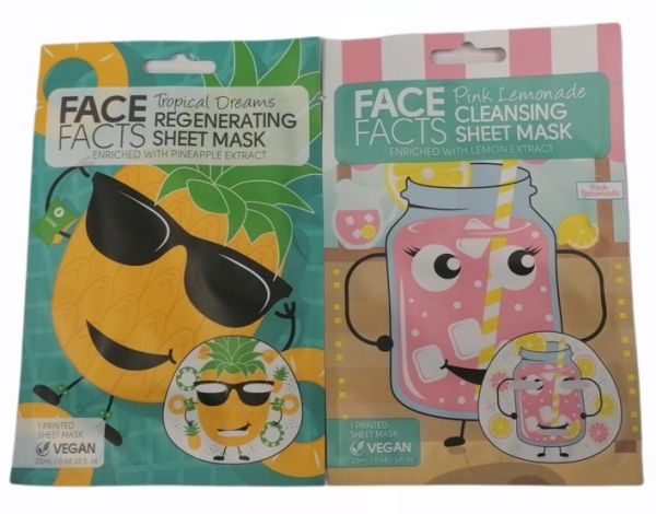 Face Facts Printed Sheet Mask - Tropical Dreams & Pink Lemonade - 20ml