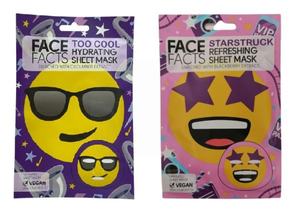 Face Facts Printed Sheet Mask - Too Cool/Starstruck - Hydrating/Refreshing - 20ml