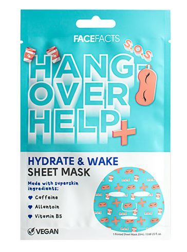 Face Facts Hangover Help Printed Sheet Mask - Hydrate & Wake - Vegan - 20ml