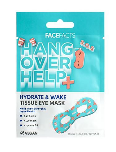 Face Facts Hangover Help Printed Tissue Eye Mask - Hydrate & Wake - Vegan - 8ml
