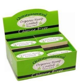 Quintessential Organic Hemp Coated Maxi Pack Smoking Tips - Chlorine Free - Pack Of 20 Booklets