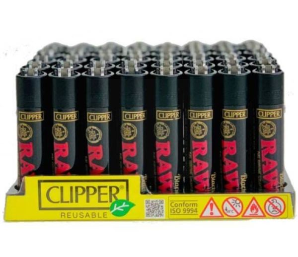 Clipper Classic Large Reusable Pure Isobutane Eco-Lighters - Raw - Black