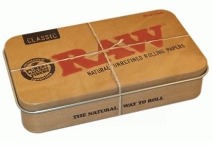 Raw Rolling Papers Printed Tobacco Storage Tin