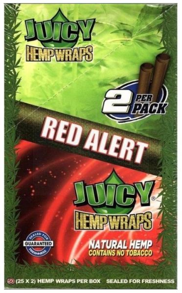Juicy Hemp Wraps - Red Alert - Pack Of 50 (25 X 2)