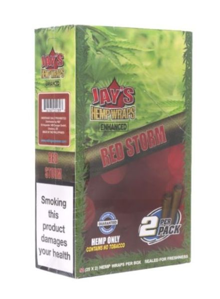 Jay's Hemp Wraps - Red Storm - Pack Of 50 (25 X 2)