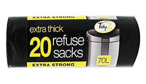 Extra Strong Extra Thick Refuse Sacks - 70 Litres - Pack Of 20