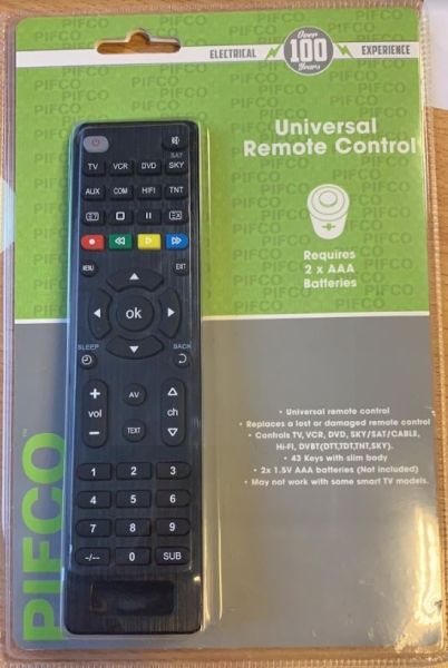 PIFCO Universal Remote Control 