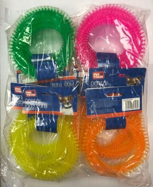 Pet Dog Dental Play Ring - Assorted Colours