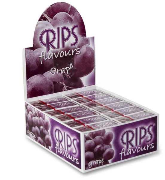 Rips Flavoured Cigarette Paper Rolls - Grape - Pack Of 24 Rolls