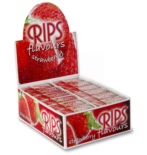 Rips Flavoured Cigarette Paper Rolls - Strawberry - Pack Of 24 Rolls