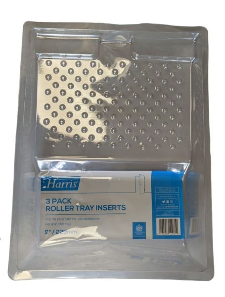 Harris 9" Roller Tray Inserts - Clear - Pack of 3
