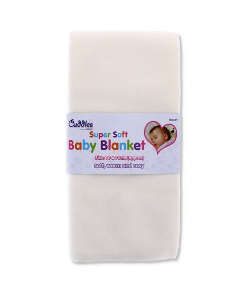 CUDDLES SUPER SOFT BABY BLANKET - 70CM X 70CM - CREAM 