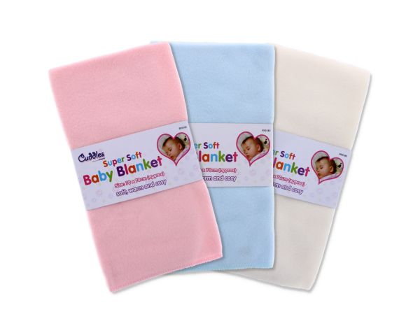 CUDDLES SUPER SOFT BABY BLANKET - 70CM X 70CM - ASSORTED COLOURS