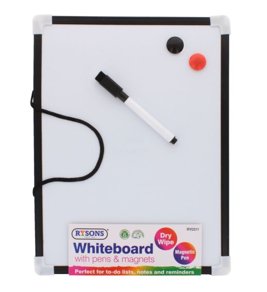 Rysons Whiteboard with Pens & Magnets