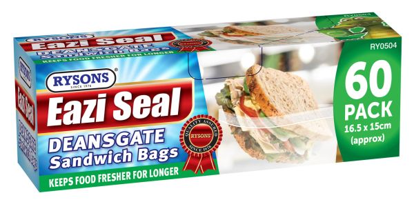 RYSONS ZIPPER SANDWICH BAGS 60 PC