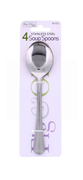 FIG & OLIVE STAINLESS STEEL SOUP SPOON 4 PCS