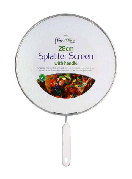 FIG & OLIVE SPLATTER SCREEN WITH HANDLE 28 CM