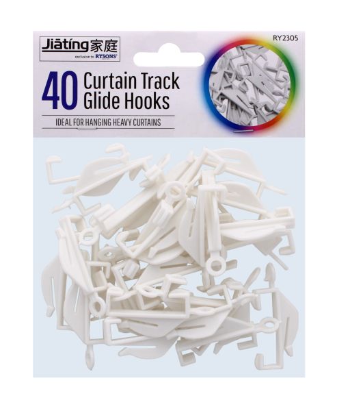 JIATING CURTAIN TRACK GLIDE HOOKS 40 PACK