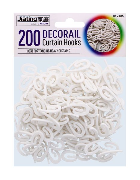 JIATING DECORAIL CURTAIN HOOKS 200 PACK