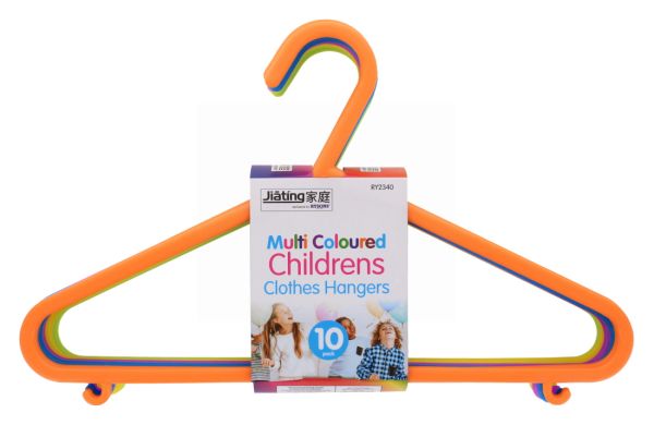 Rysons Children Clothes Hangers Multi coloured 10 pc