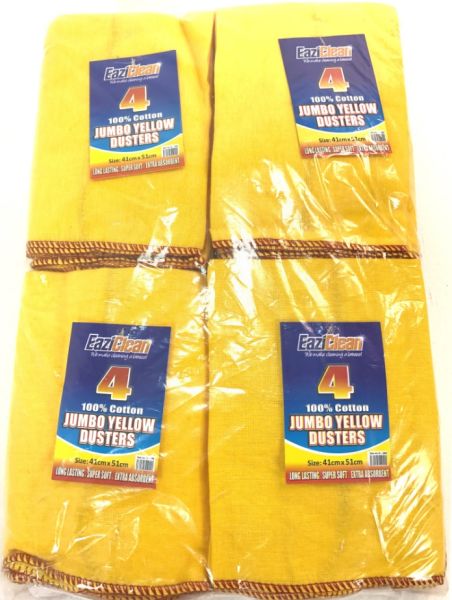 EAZICLEAN YELLOW DUSTERS - PACK OF 4
