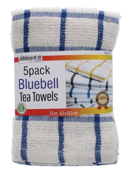 TERRY TEA TOWELS 5 PACK 