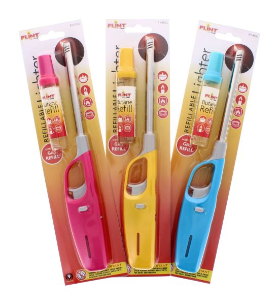 FLINT REFILLABLE MULTI USE GAS LIGHTER W/REFILL 1 PACK