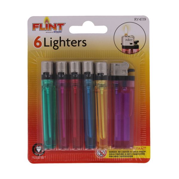 Flint by Rysons Disposable Lighter 6 Pack