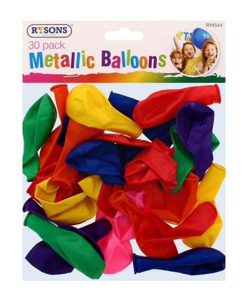 RYSONS METALLIC BALLOONS 30 PACK