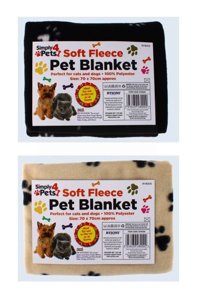 Rysons Soft Fleece Pet Blanket 70x70 Cm