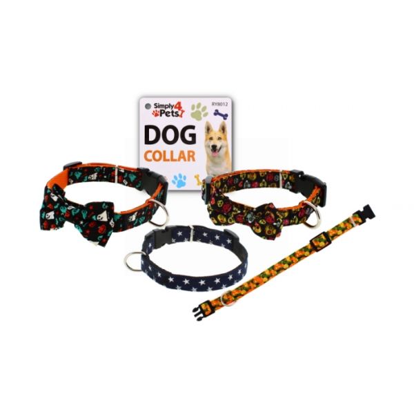 SIMPLY 4 PETS DOG COLLAR - ASSORTED DESIGN & SIZES - S/M/L 