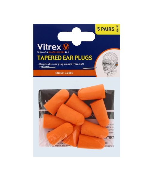 VIRTEX CORDED DISPOSABLE EAR PLUGS 5 PAIRS