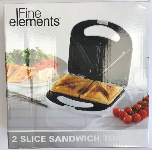 Fine Elements 2 Slice Sandwich Toaster - White