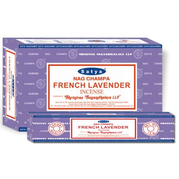 Satya Nag Champa Incense Sticks - French Lavender - 15 grams - Pack of 12 