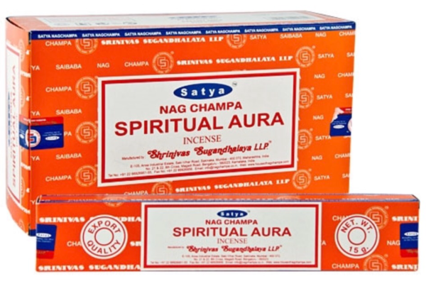 Satya Nag Champa Incense Sticks - Spiritual Aura - 15 grams - Pack of 12 