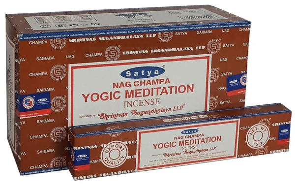 Satya Nag Champa Incense Sticks - Yogic Meditation - 15 grams - Pack of 12 