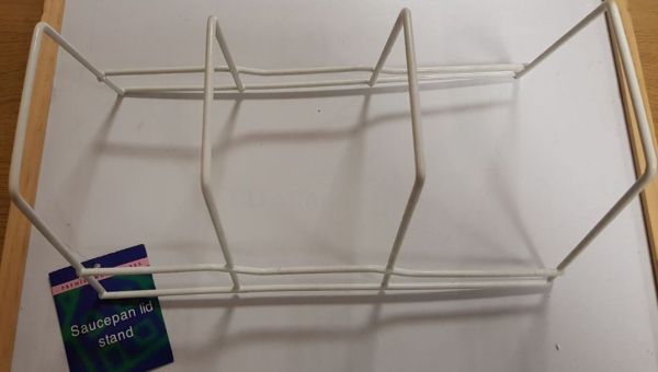 Upright Plate Holder Or Saucepan Lid Stand - White