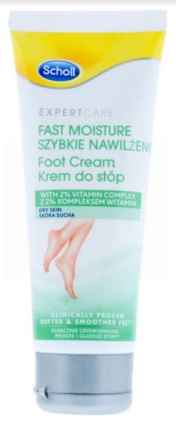Scholl Expert Care Fast Moisture Foot Cream for Dry Skin - 75ml - Exp: 02/22