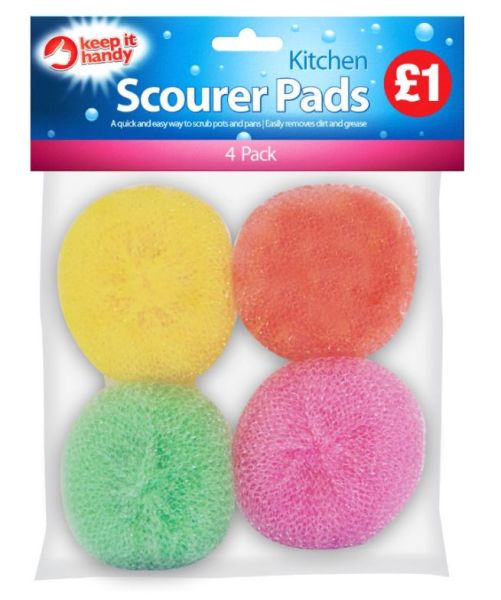 Scourer Pads - Pack of 4 - Price Marked £1