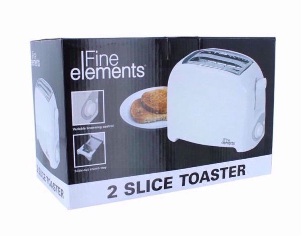 Fine Elements 2 Slice Toaster - White